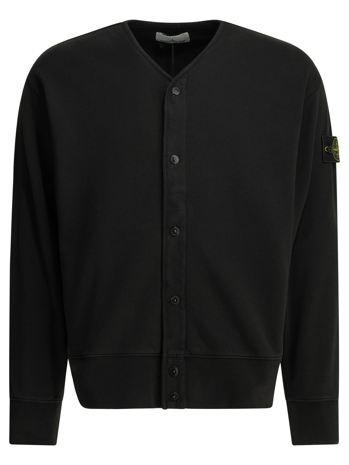 Stone Island Cardigan with logo - Black