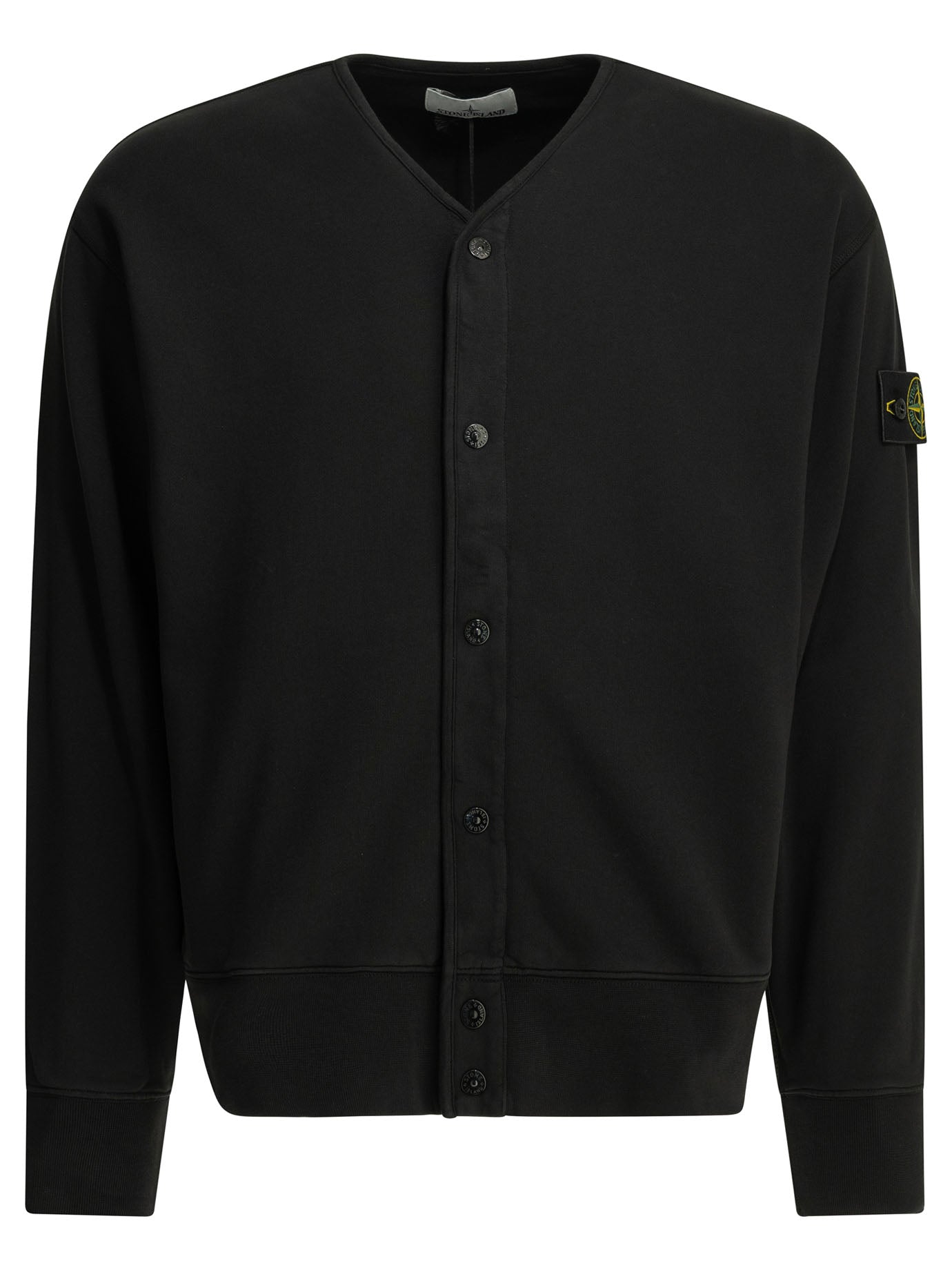 Stone Island Cardigan with logo - Black