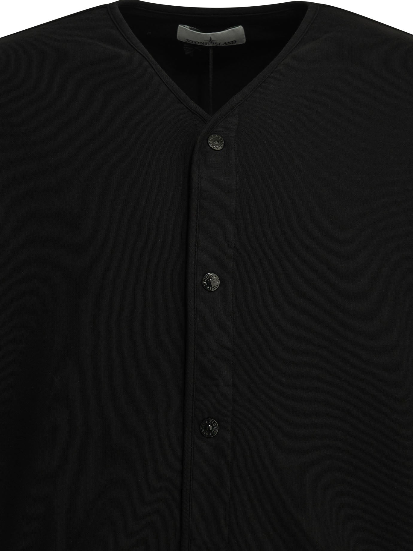 Stone Island Cardigan with logo - Black