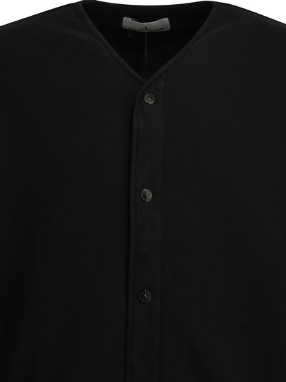 Stone Island Cardigan with logo - Black