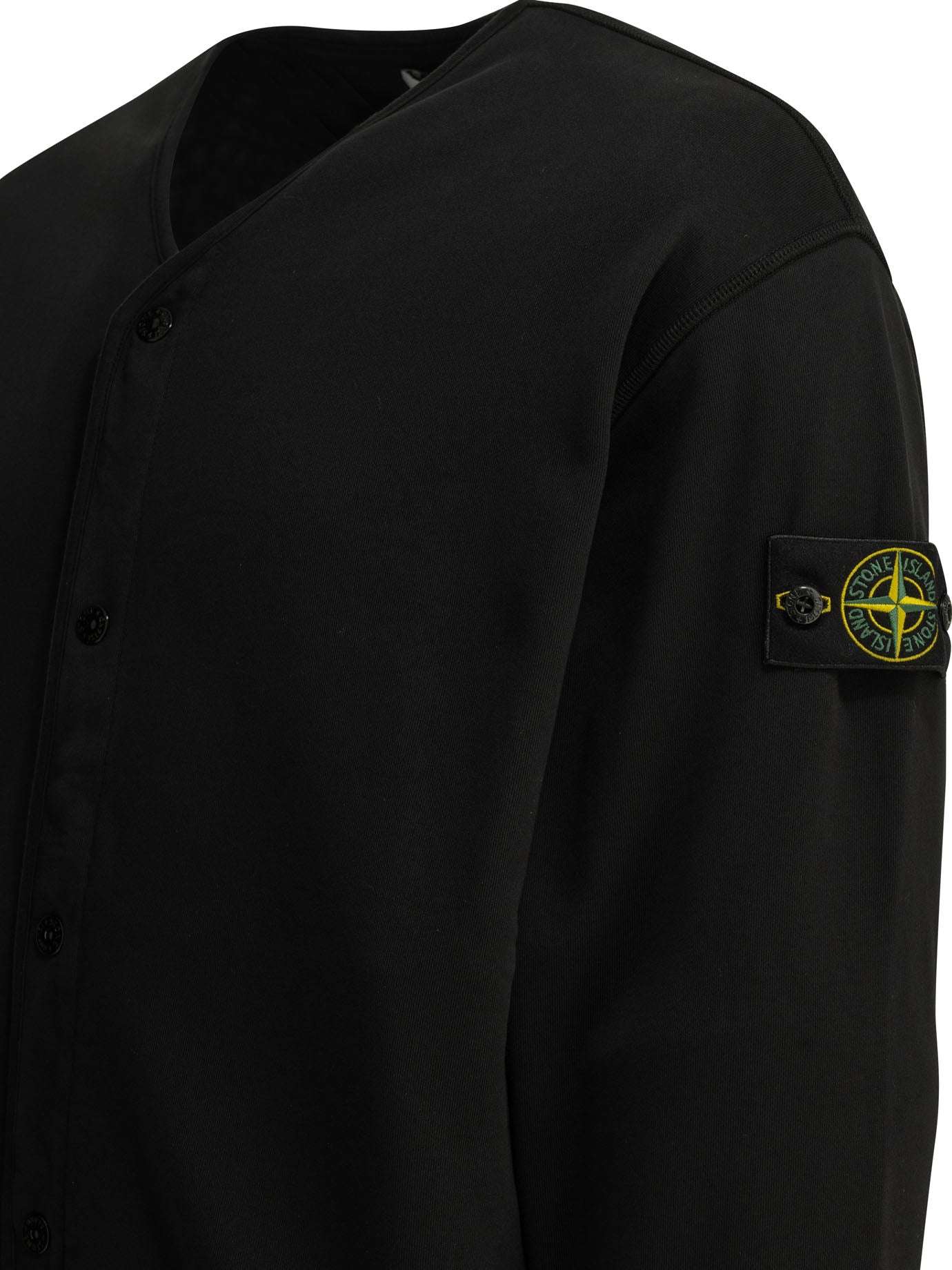 Stone Island Cardigan with logo - Black