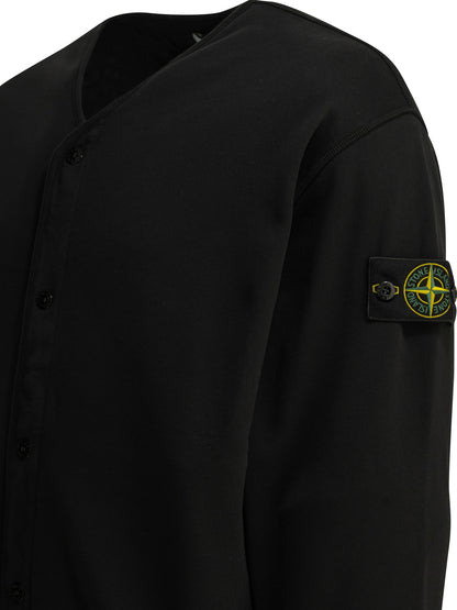 Stone Island Cardigan with logo - Black