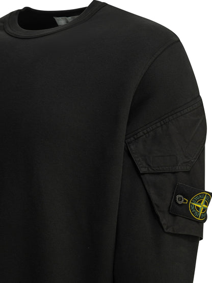 Stone Island Crewneck sweatshirt with logo - Black