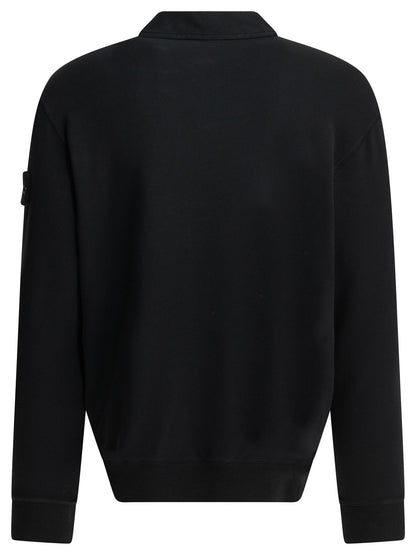 Stone Island "S.I. Ghost" Sweatshirt with polo collar - Blue