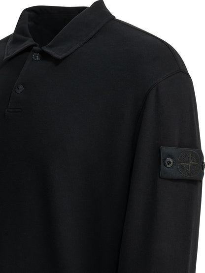 Stone Island "S.I. Ghost" Sweatshirt with polo collar - Blue