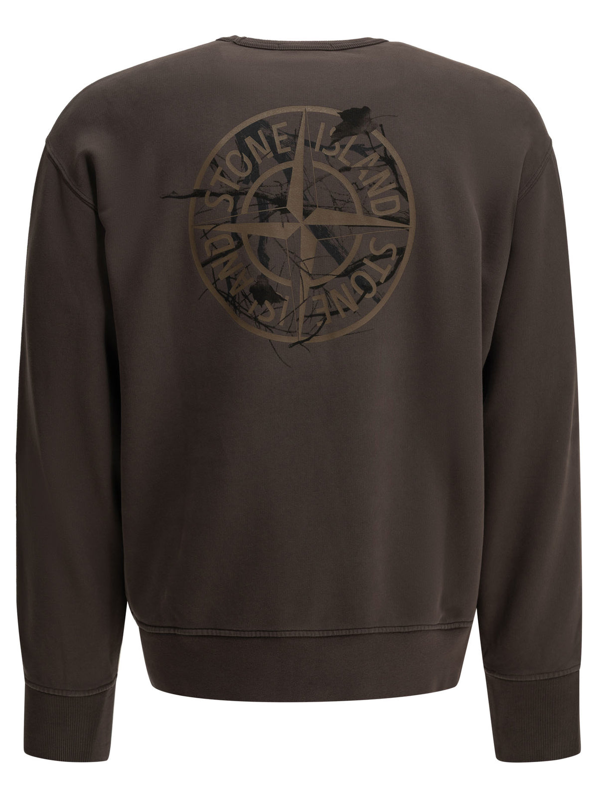 Stone Island Crewneck Sweatshirt with Logo - Brown