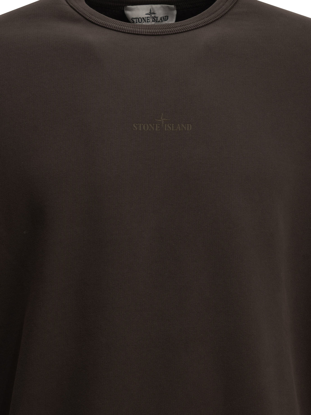 Stone Island Crewneck Sweatshirt with Logo - Brown