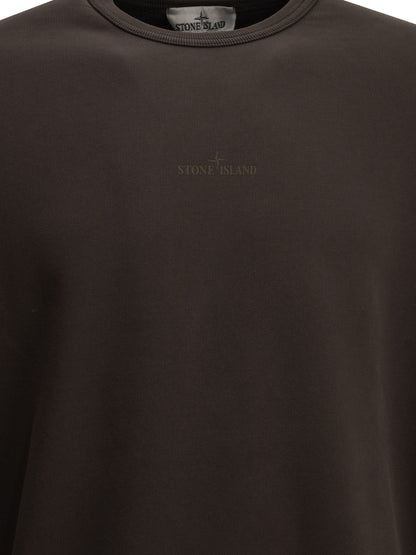 Stone Island Crewneck Sweatshirt with Logo - Brown