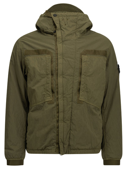 Stone Island "Warp Rib" Parka - Green