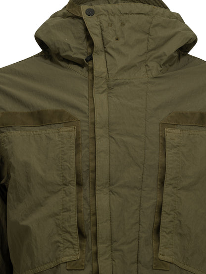 Stone Island "Warp Rib" Parka - Green