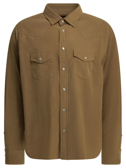Tom Ford Corduroy Western Shirt - Beige