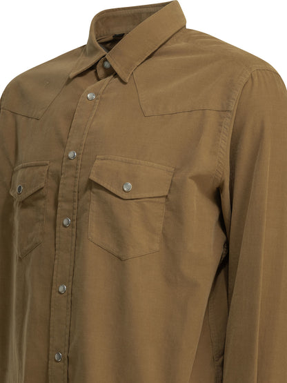Tom Ford Corduroy Western Shirt - Beige