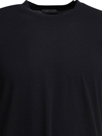 Tom Ford Round-neck T-shirt made of lyocell - Black