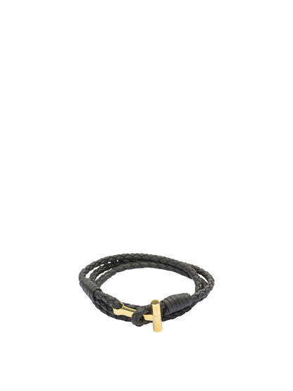 Tom Ford Braided leather bracelet - Brown