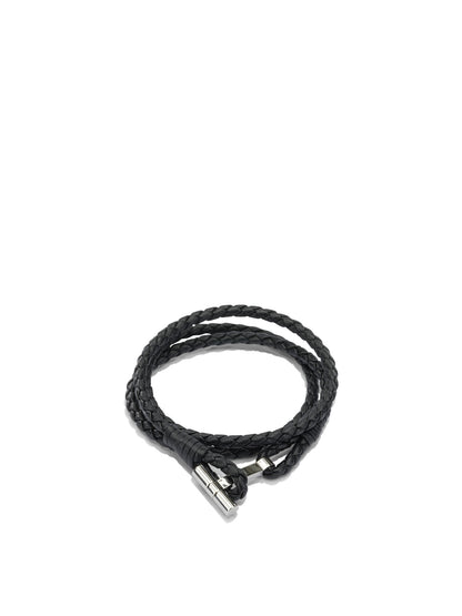 Tom Ford Braided leather bracelet - Black