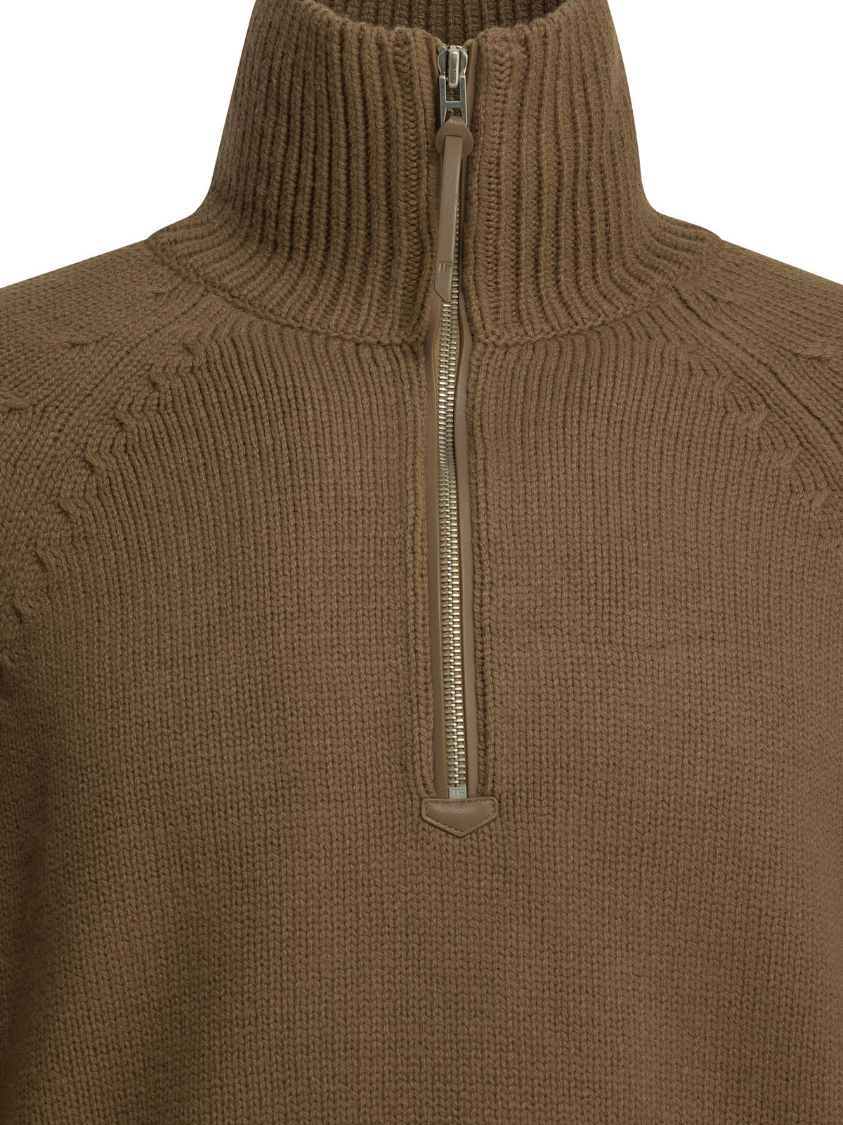 Tom Ford Cashmere wool blend half-zip sweater - Brown