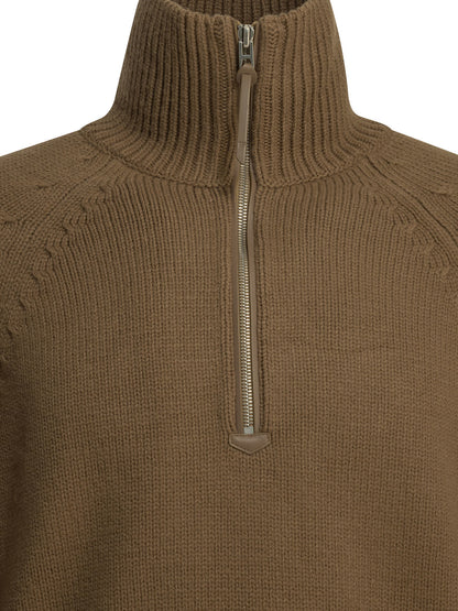 Tom Ford Cashmere wool blend half-zip sweater - Brown