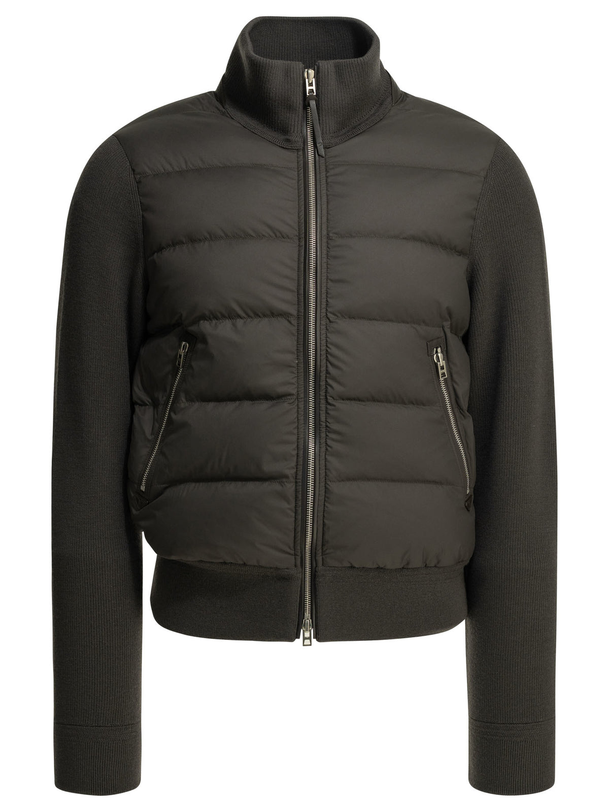 Tom Ford Nylon and wool short down jacket - Grey