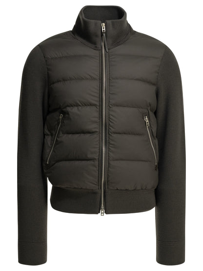 Tom Ford Nylon and wool short down jacket - Grey