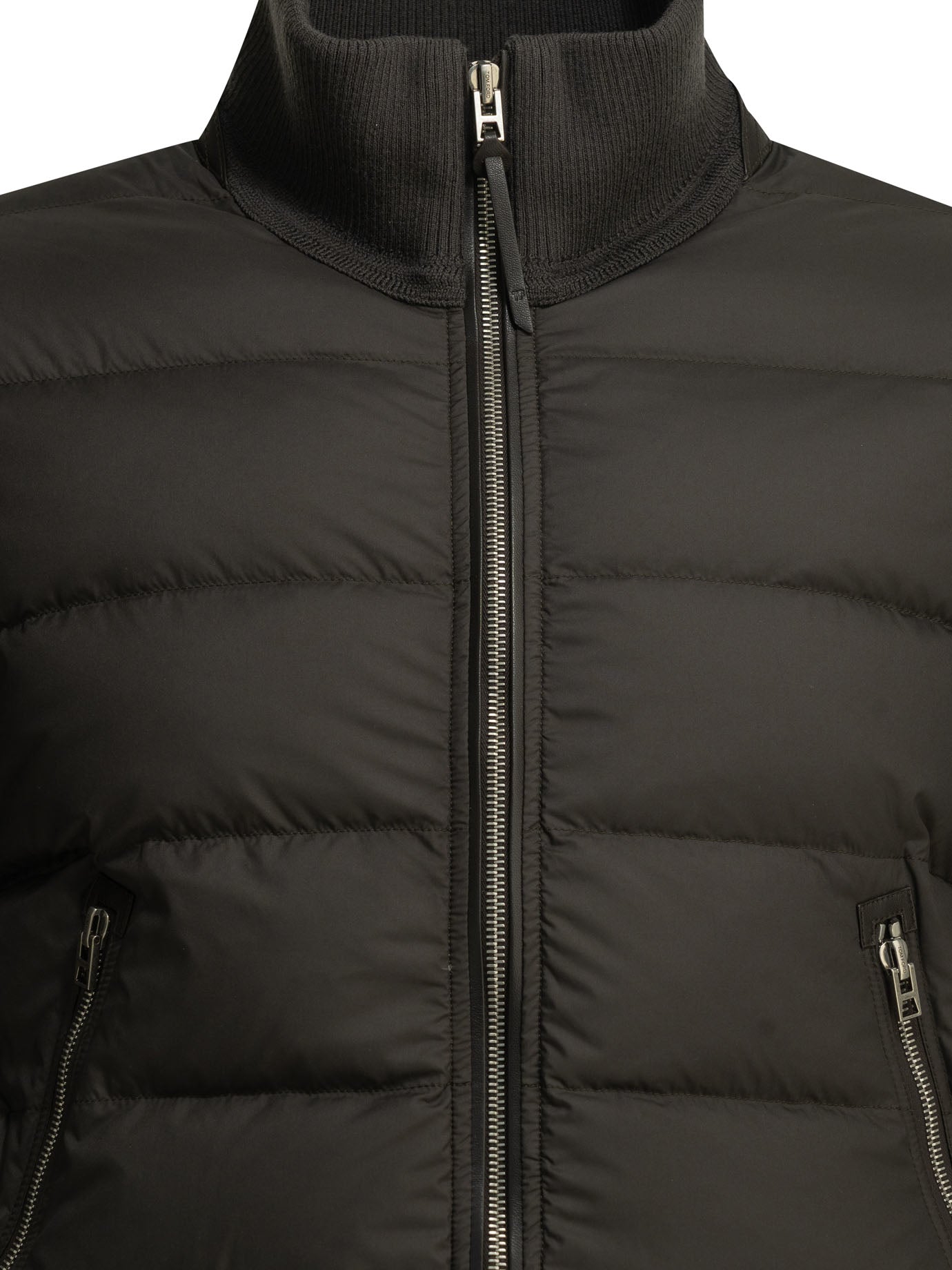 Tom Ford Nylon and wool short down jacket - Grey