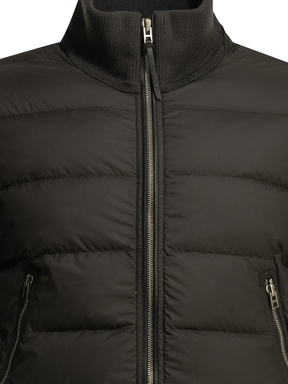 Tom Ford Nylon and wool short down jacket - Grey