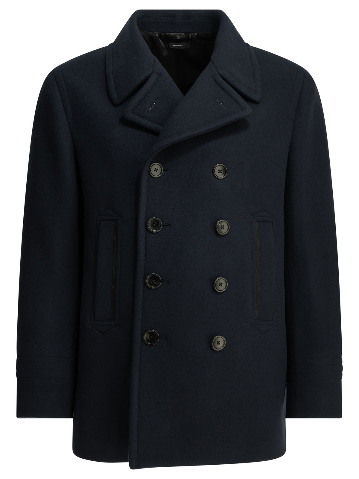 Tom Ford Short wool felt coat - Blue