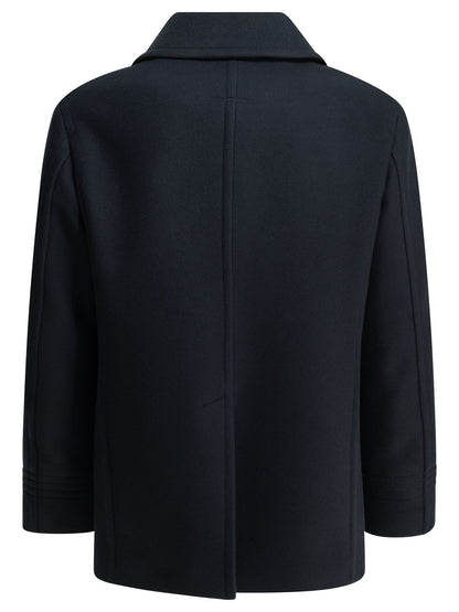 Tom Ford Short wool felt coat - Blue
