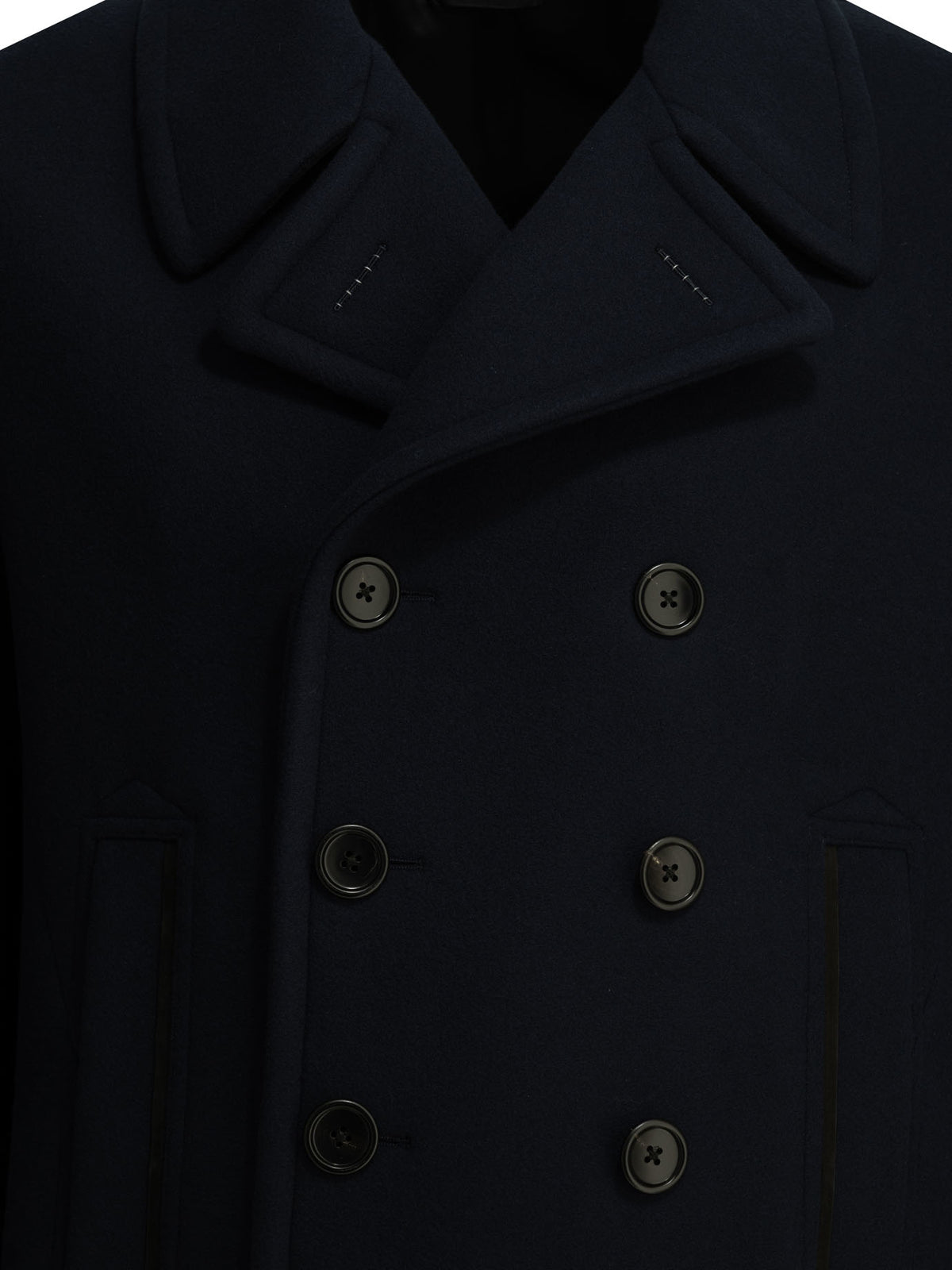 Tom Ford Short wool felt coat - Blue