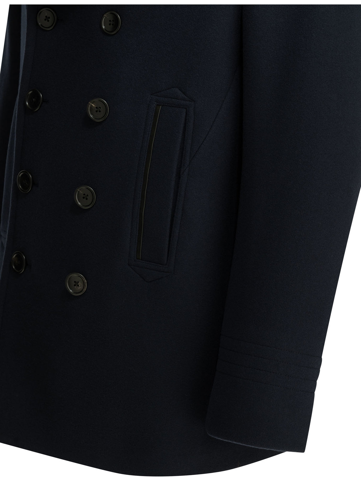 Tom Ford Short wool felt coat - Blue