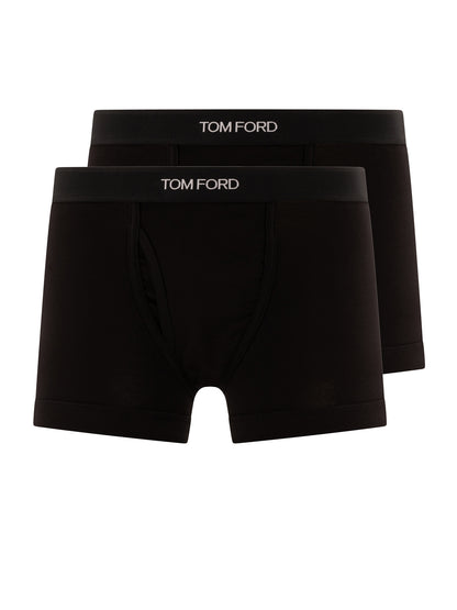 Tom Ford Cotton boxer shorts with logo - Black