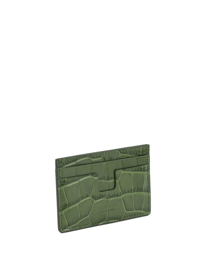 Tom Ford "Tejus T Line" Card Holder - Green