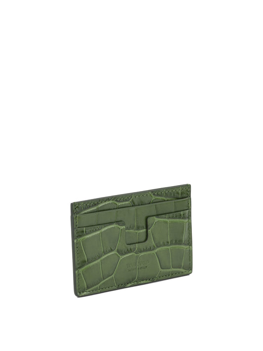 Tom Ford "Tejus T Line" Card Holder - Green