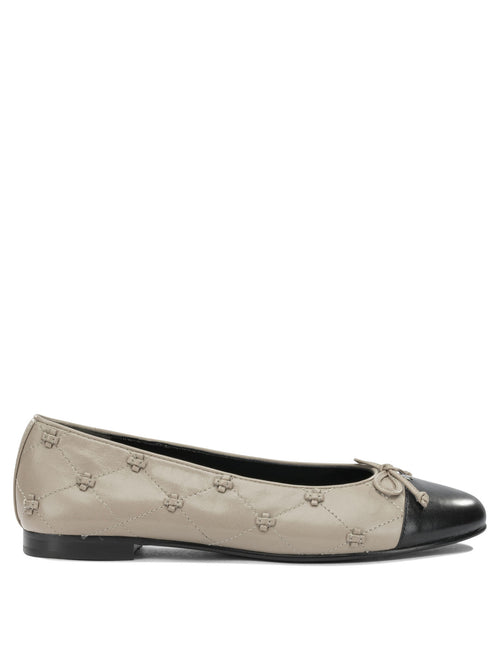 Tory Burch "Bunny" Classic Ballet Flats - Grey