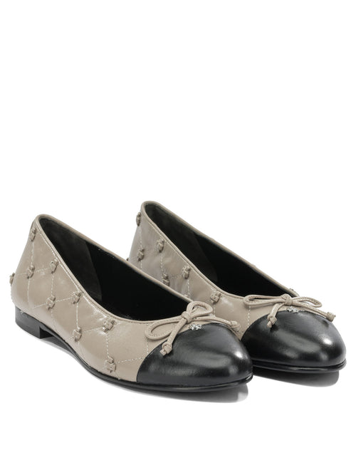 Tory Burch "Bunny" Classic Ballet Flats - Grey