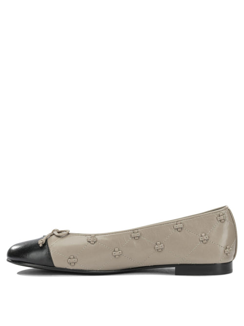 Tory Burch "Bunny" Classic Ballet Flats - Grey