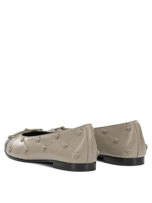Tory Burch "Bunny" Classic Ballet Flats - Grey