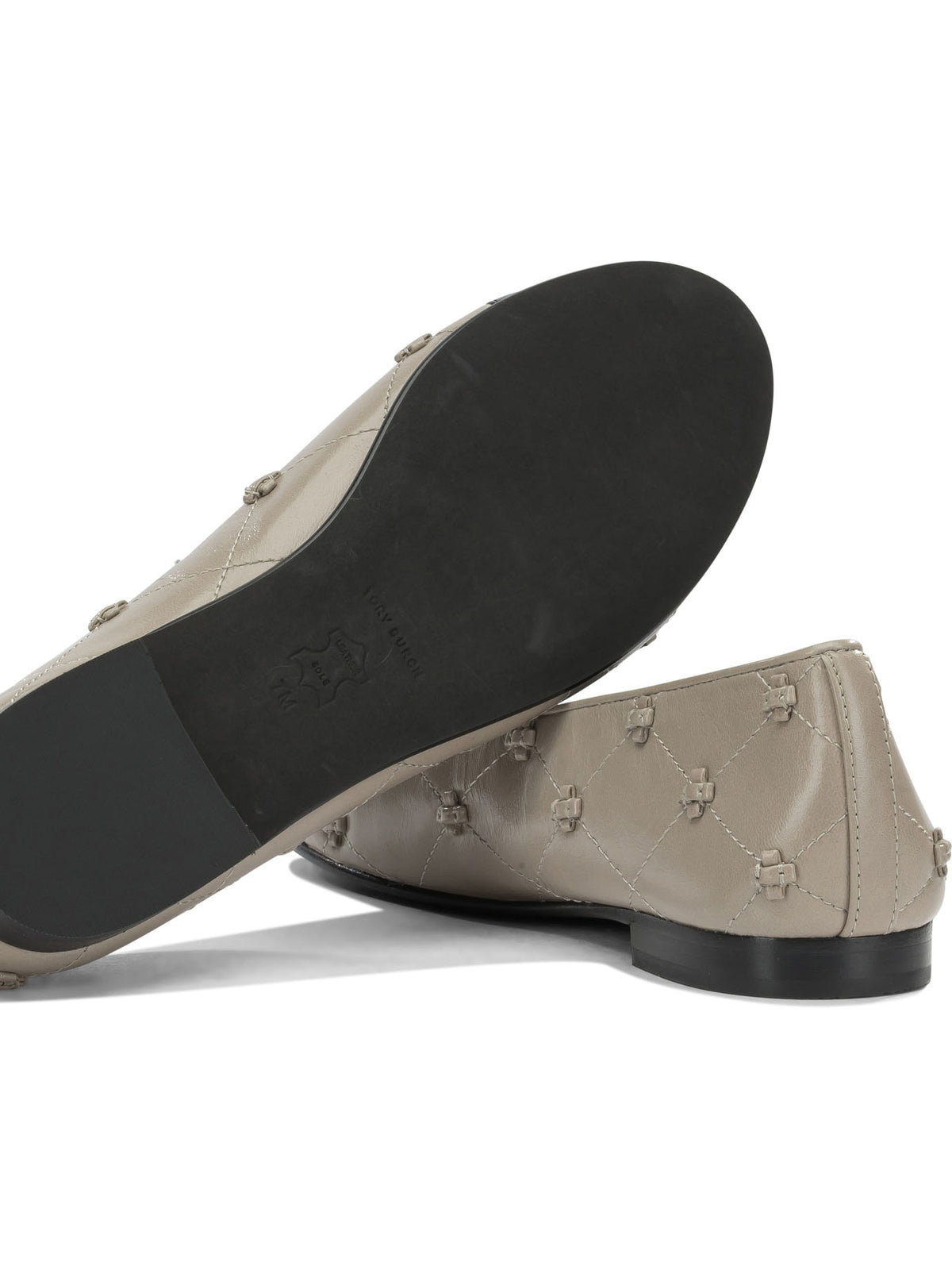 Tory Burch "Bunny" Classic Ballet Flats - Grey
