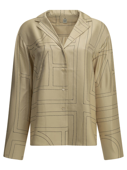 Toteme "Monogram" Casual Shirt - Beige