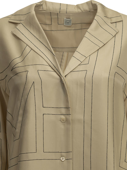 Toteme "Monogram" Casual Shirt - Beige