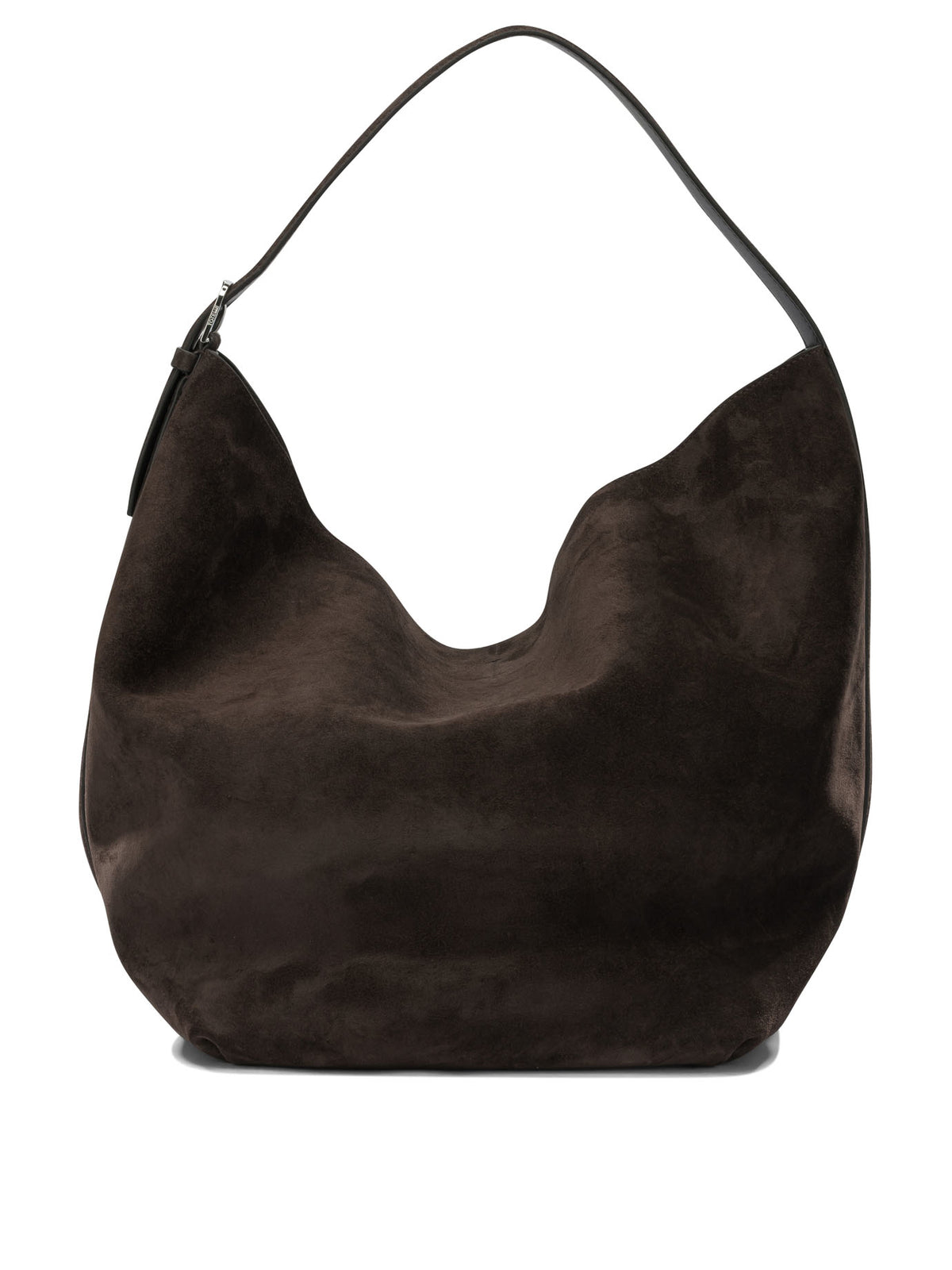 Toteme Medium-sized suede shoulder bag - Brown
