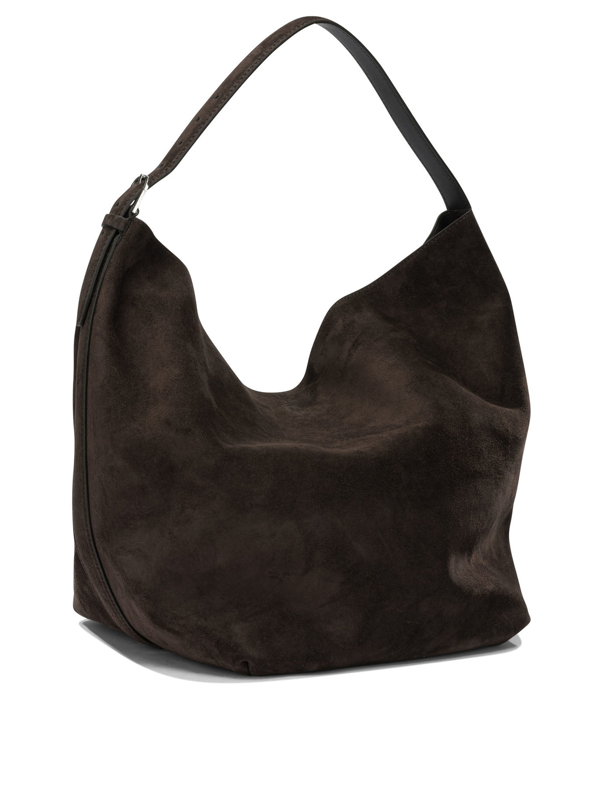 Toteme Medium-sized suede shoulder bag - Brown