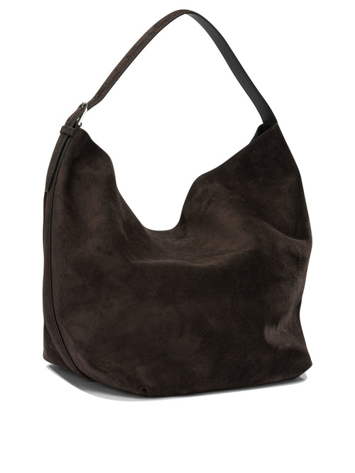 Toteme Medium-sized suede shoulder bag - Brown