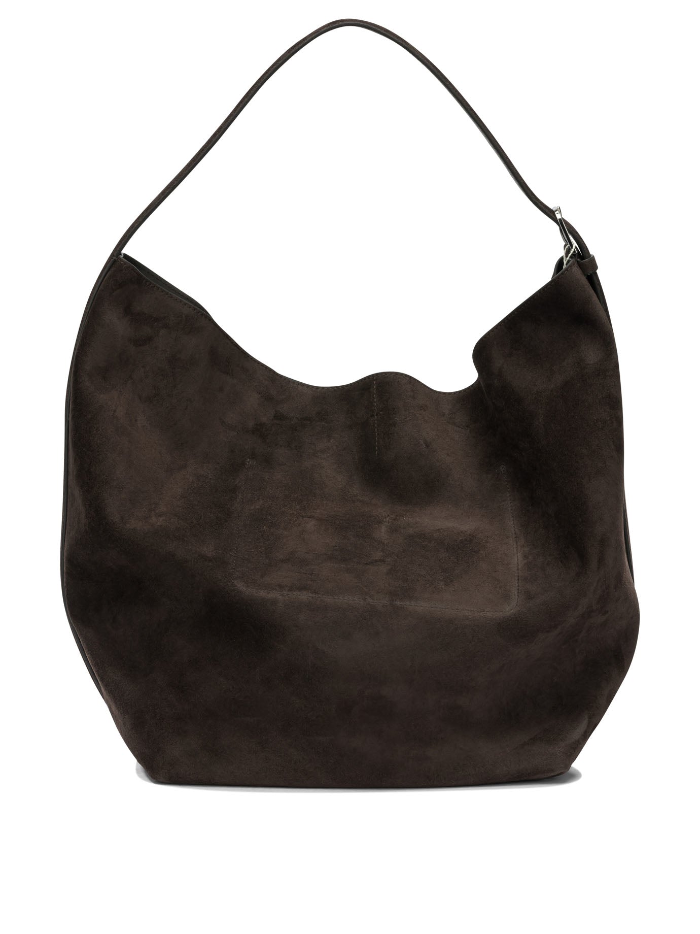 Toteme Medium-sized suede shoulder bag - Brown