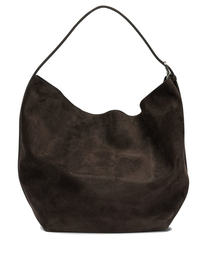 Toteme Medium-sized suede shoulder bag - Brown