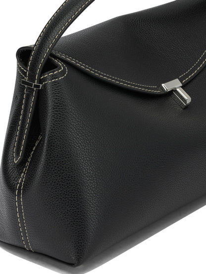 Toteme "T-Lock" Medium Hand Bag - Black