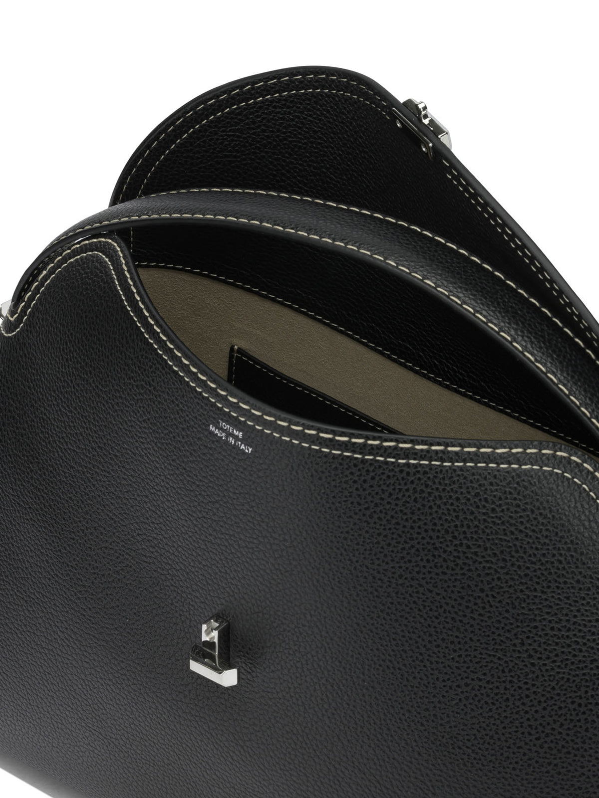Toteme "T-Lock" Medium Hand Bag - Black