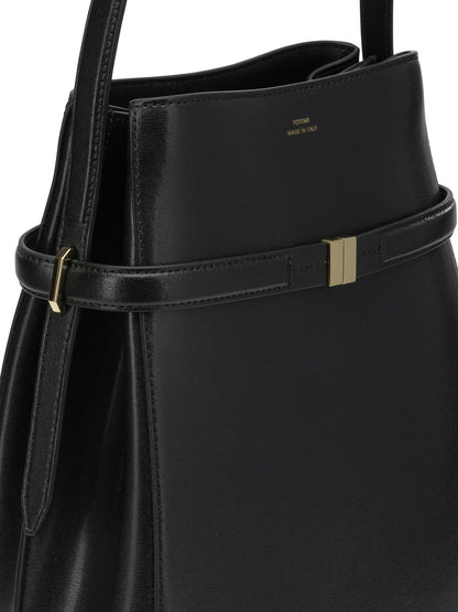 Toteme Small leather shoulder bag - Black