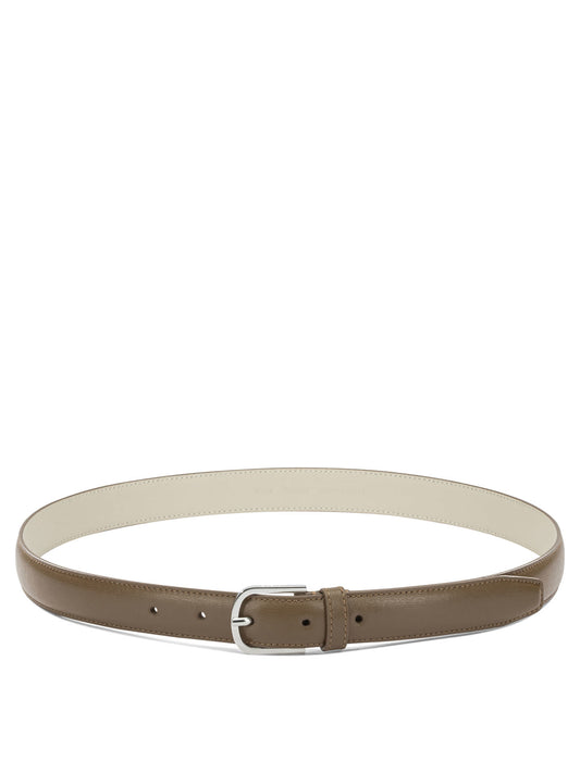 Toteme "Slim" Leather Belt - Brown