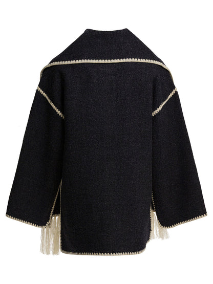 Toteme Short coat with attached scarf - Grey