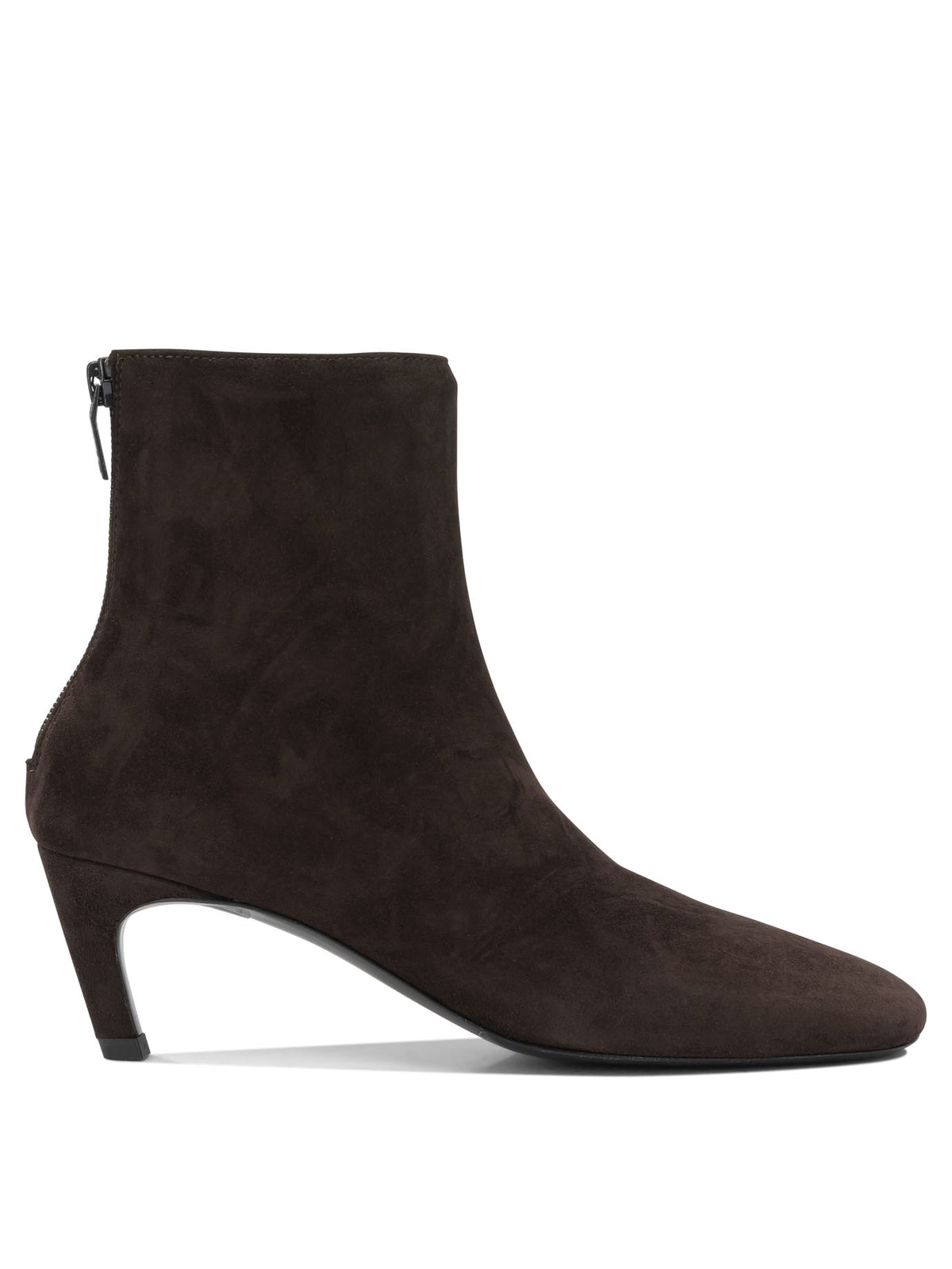 Toteme Suede ankle boots with zippers - Brown